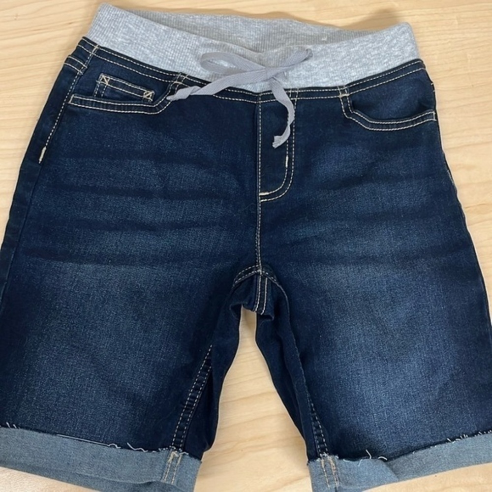 Justice dark wash jeans size 12 slim elastic waist
